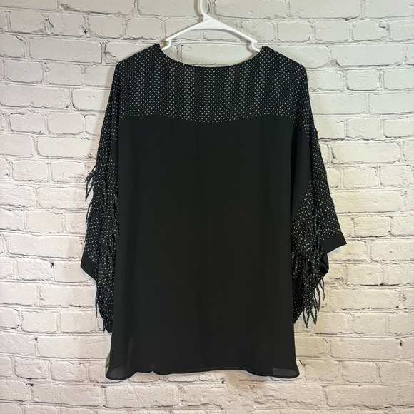 NWT JM Collection Black Top with Fun Sleeves - Picture 2 of 9